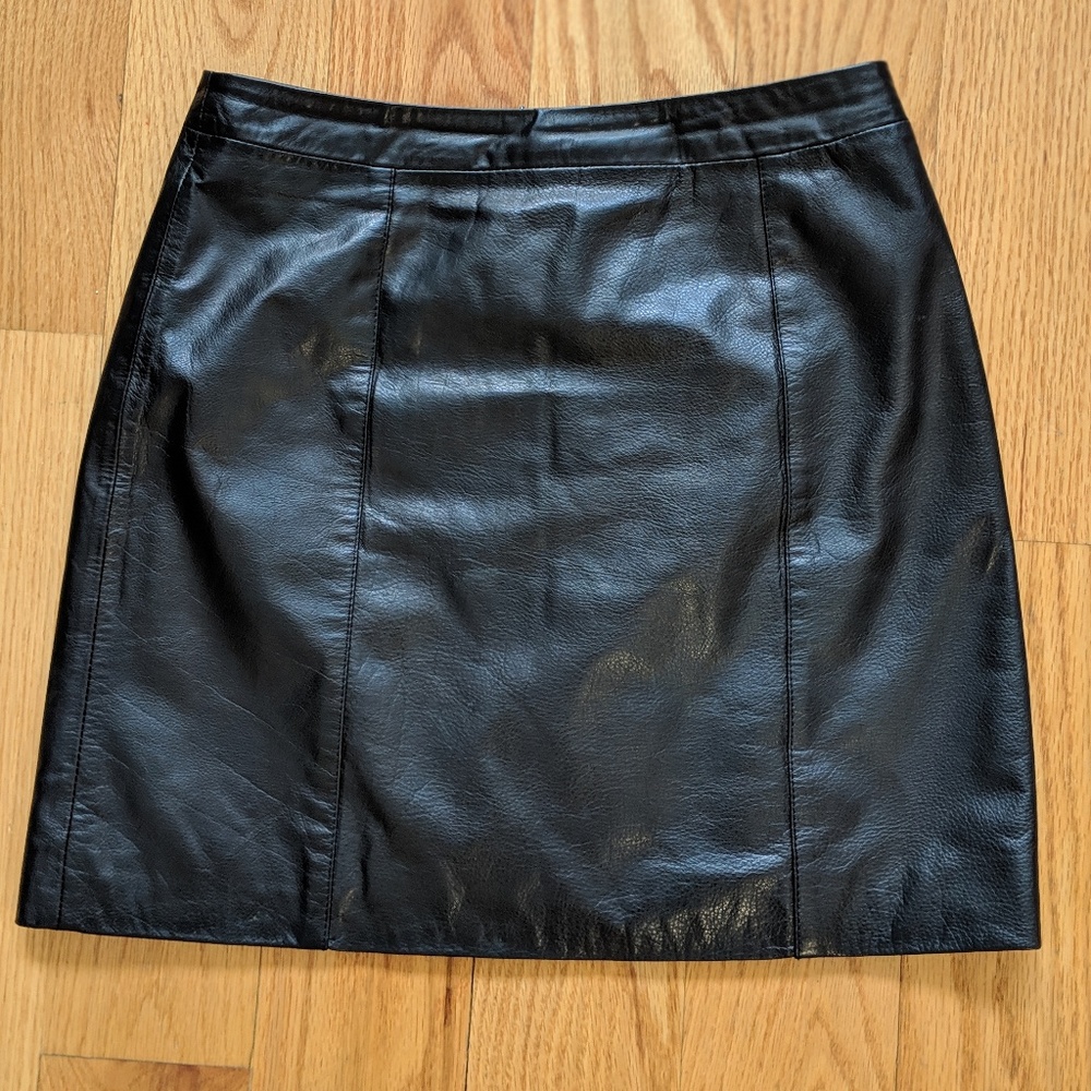 L'Academie black leather skirt REAL LEATHER